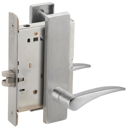 Schlage Grade 1 Passage Latch Mortise Lock, 12 Lever, L Escutcheon, Satin Chrome Finish, Left-Handed L9010 12L 626 LH